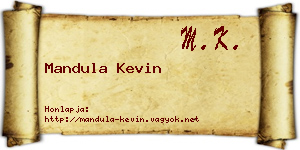 Mandula Kevin névjegykártya